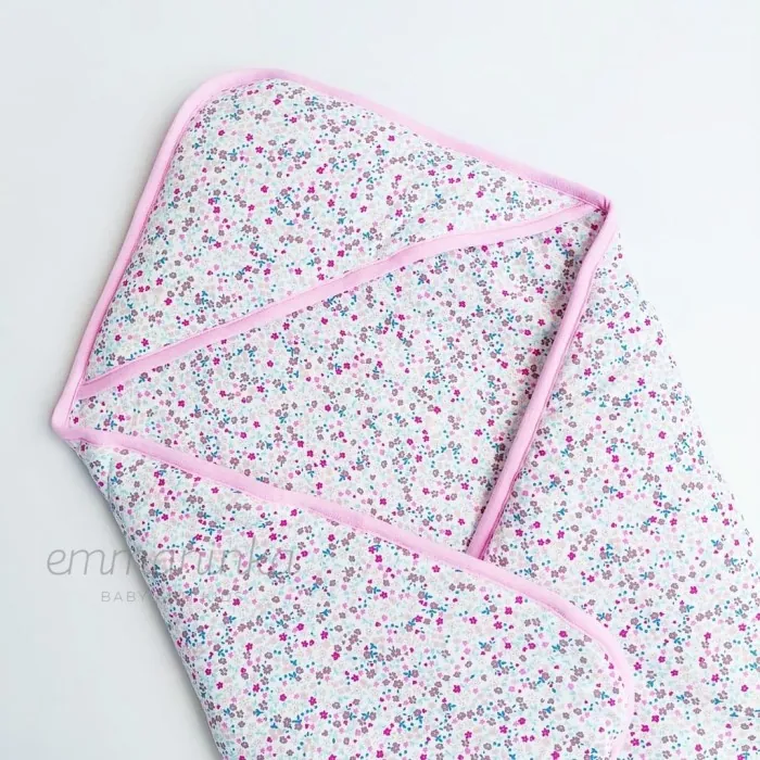 Hoodie Blanket - Flowers Pink Purple