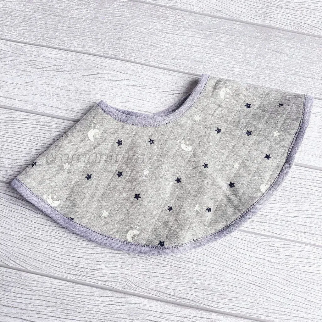 Round Bibs - Stars Grey