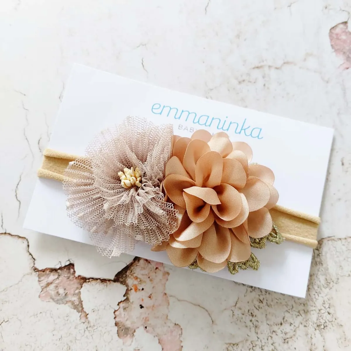 Headband Flower Brown
