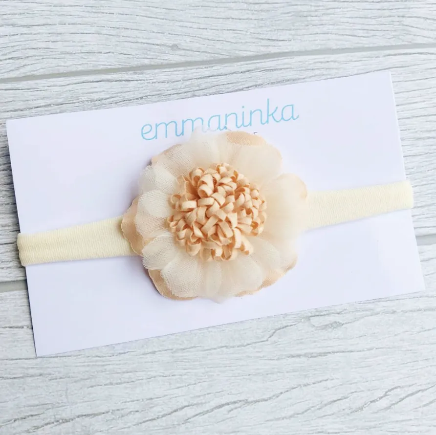 Headband Flower Cream