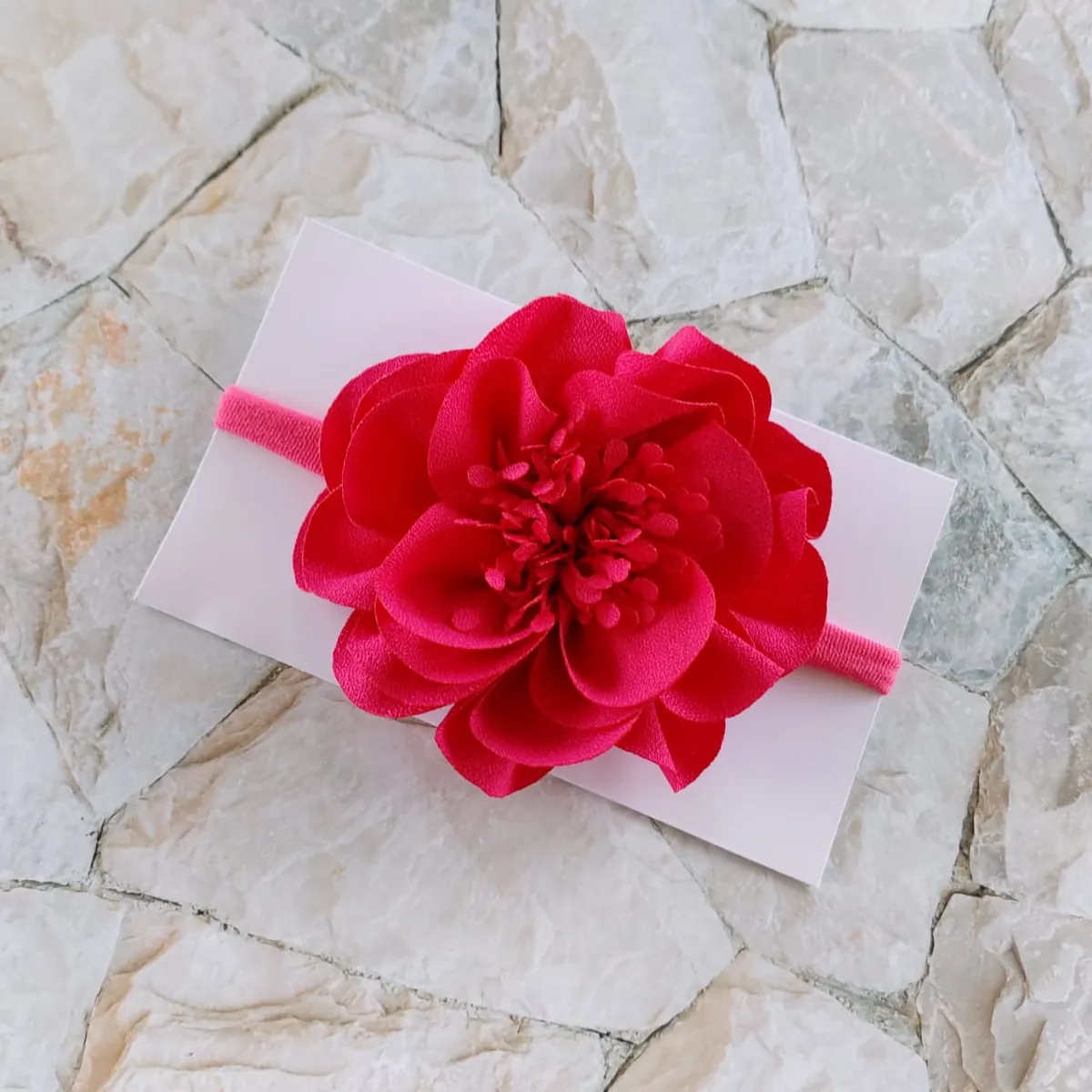 Headband Flower Jumbo Pink 02