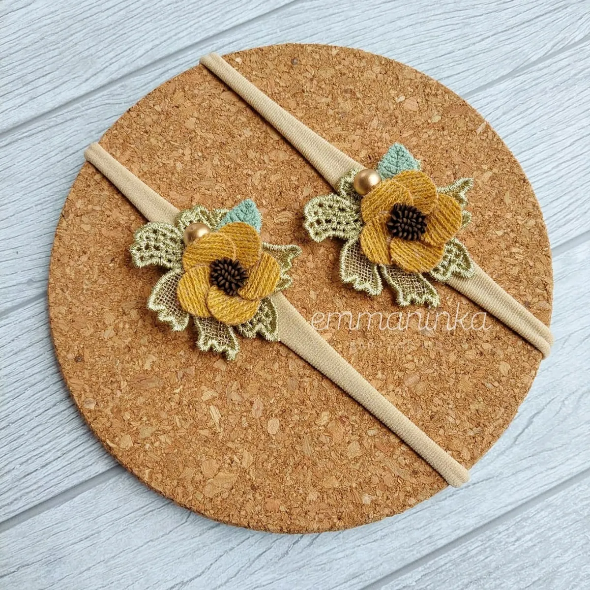 Headband Flower Yellow Mustard