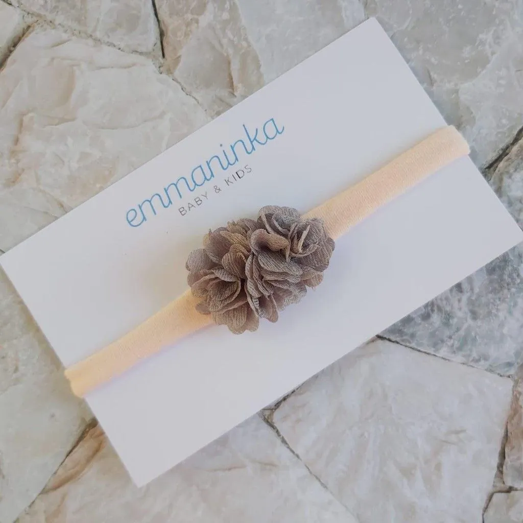 Headband Little Flower Soft Pink Grey