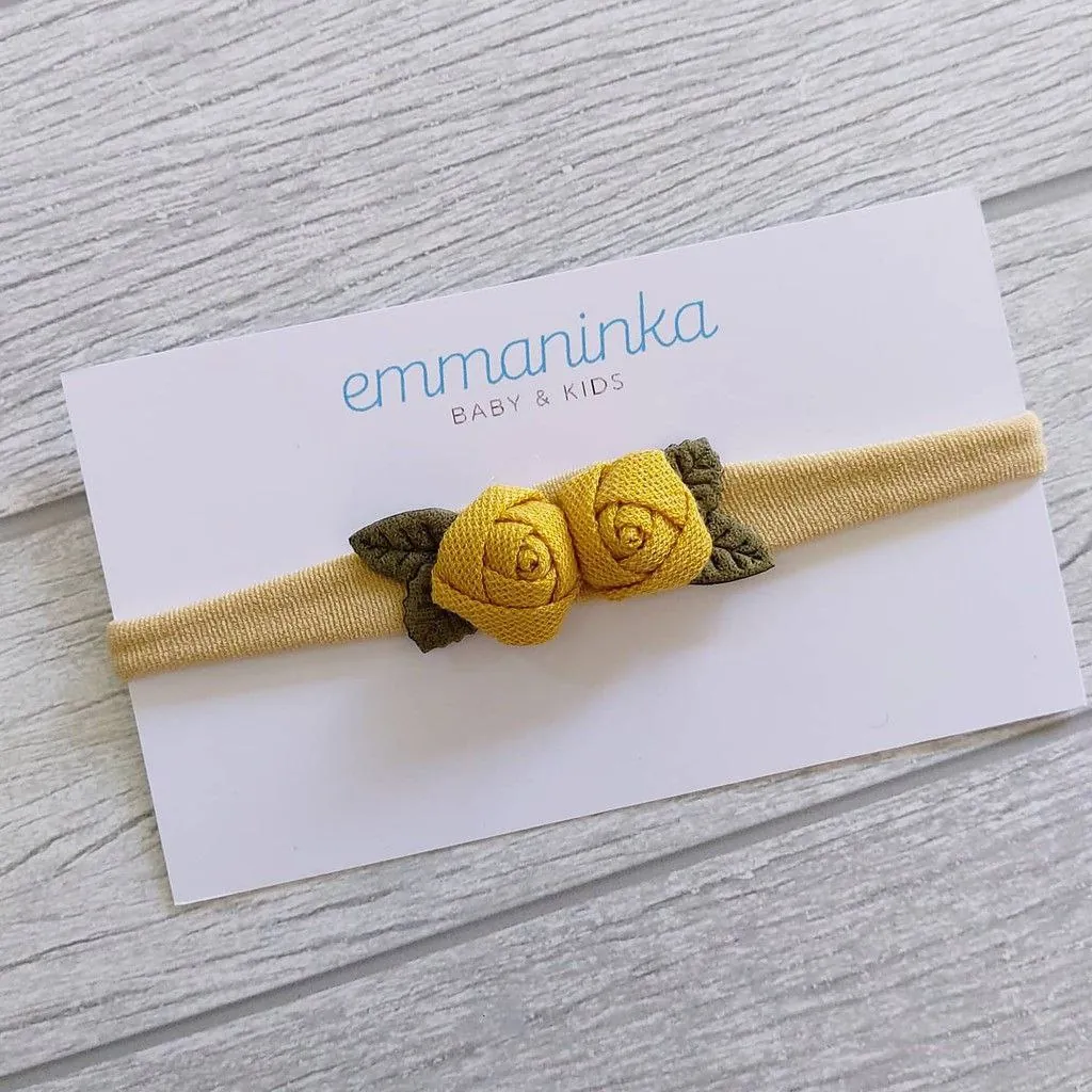 Headband Little Flower Yellow Cream