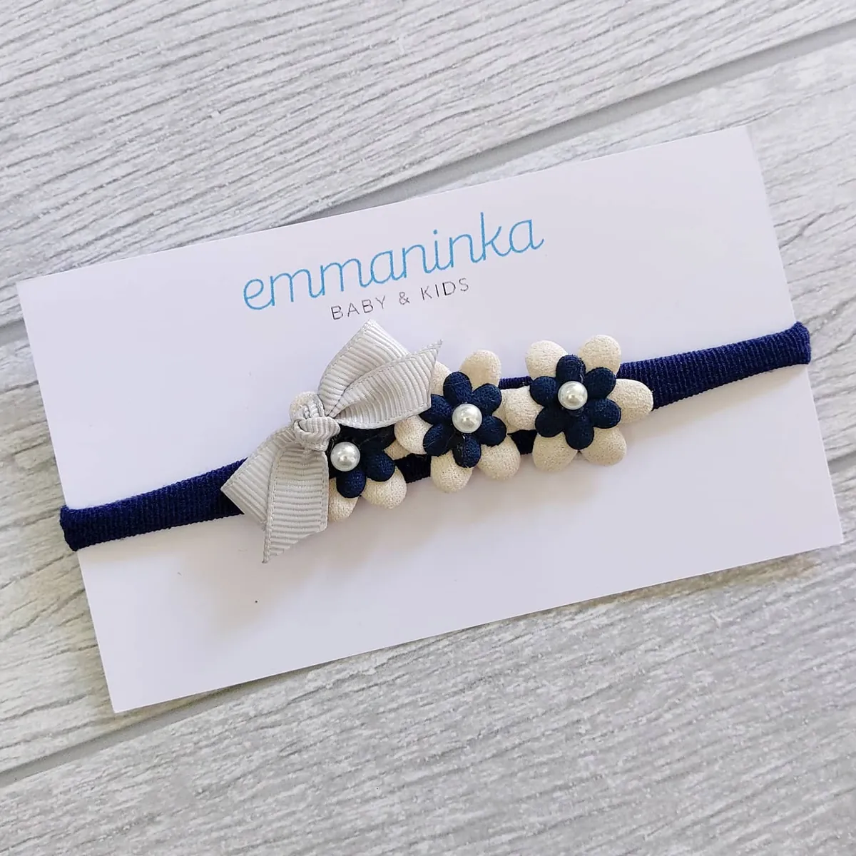 Headband Pita Flower Navy