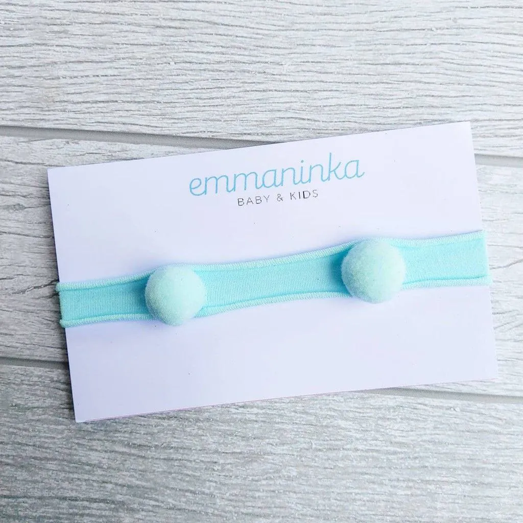 Headband Pompom Blue