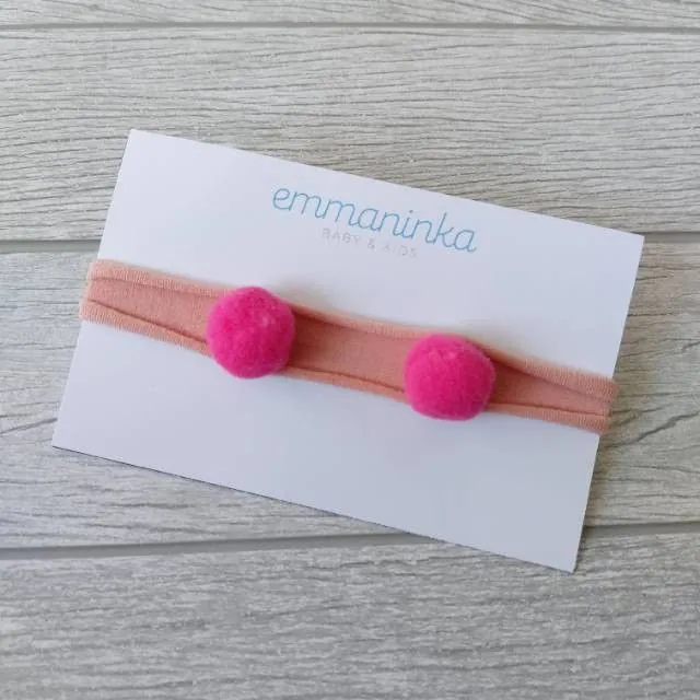 Headband Pompom Pink