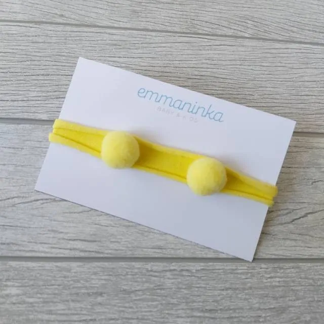 Headband Pompom Yellow