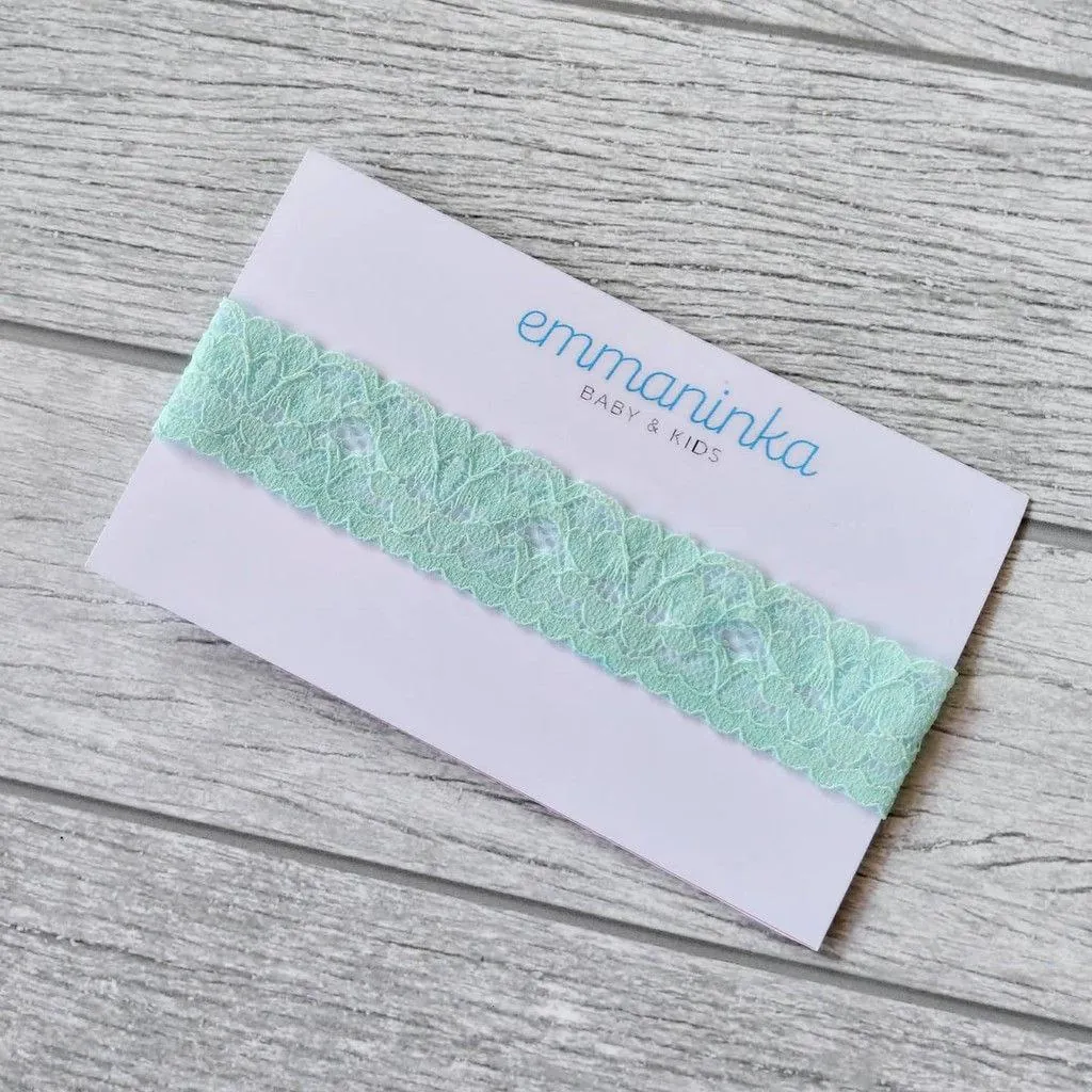 Headband Renda Elastis Mint