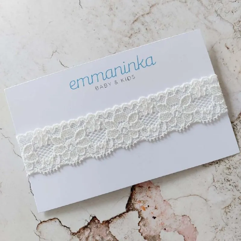 Headband Renda Elastis White