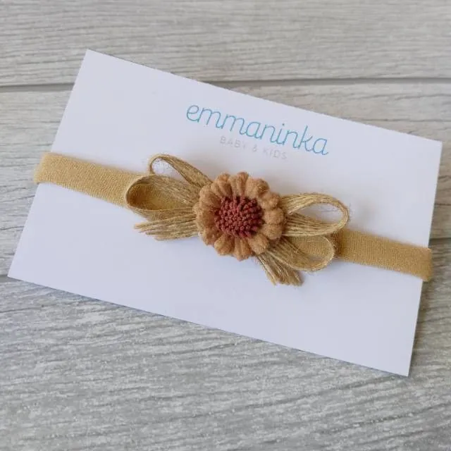 Headband Sun Flower Brown