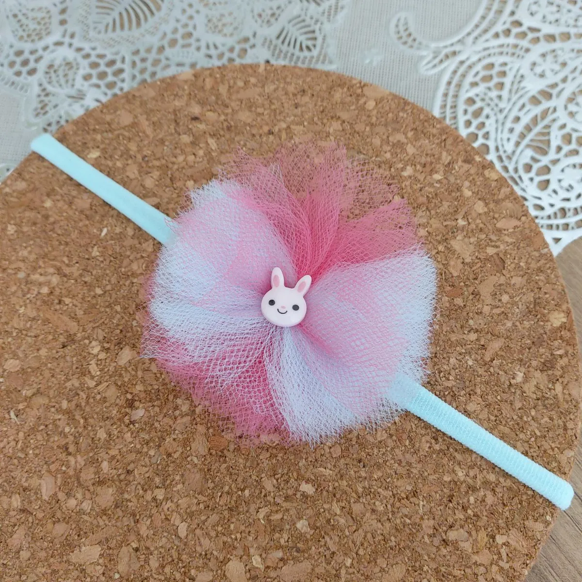 Headband Tulle - Bunny White Blue