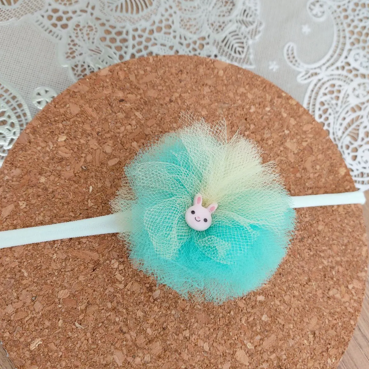 Headband Tulle - Bunny White Mint