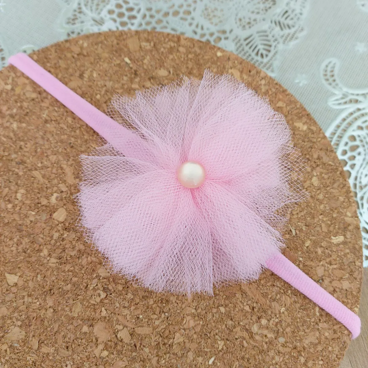 Headband Tulle - Mutiara Pink