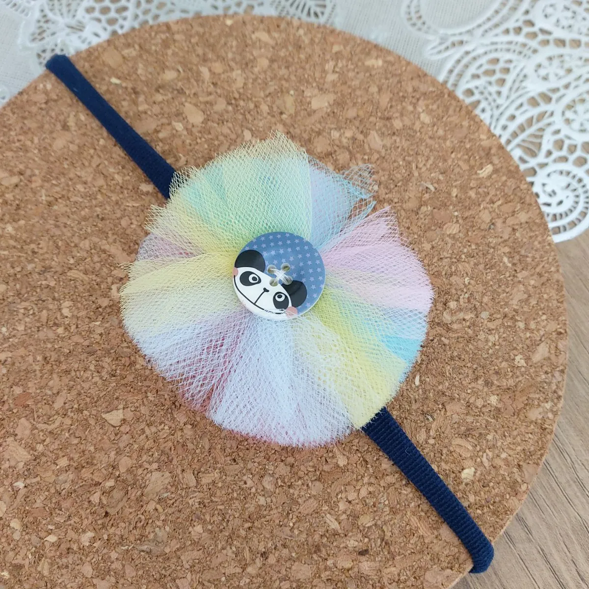 Headband Tulle - Panda Blue