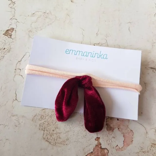 Headband Velvetrer Maroon Pink