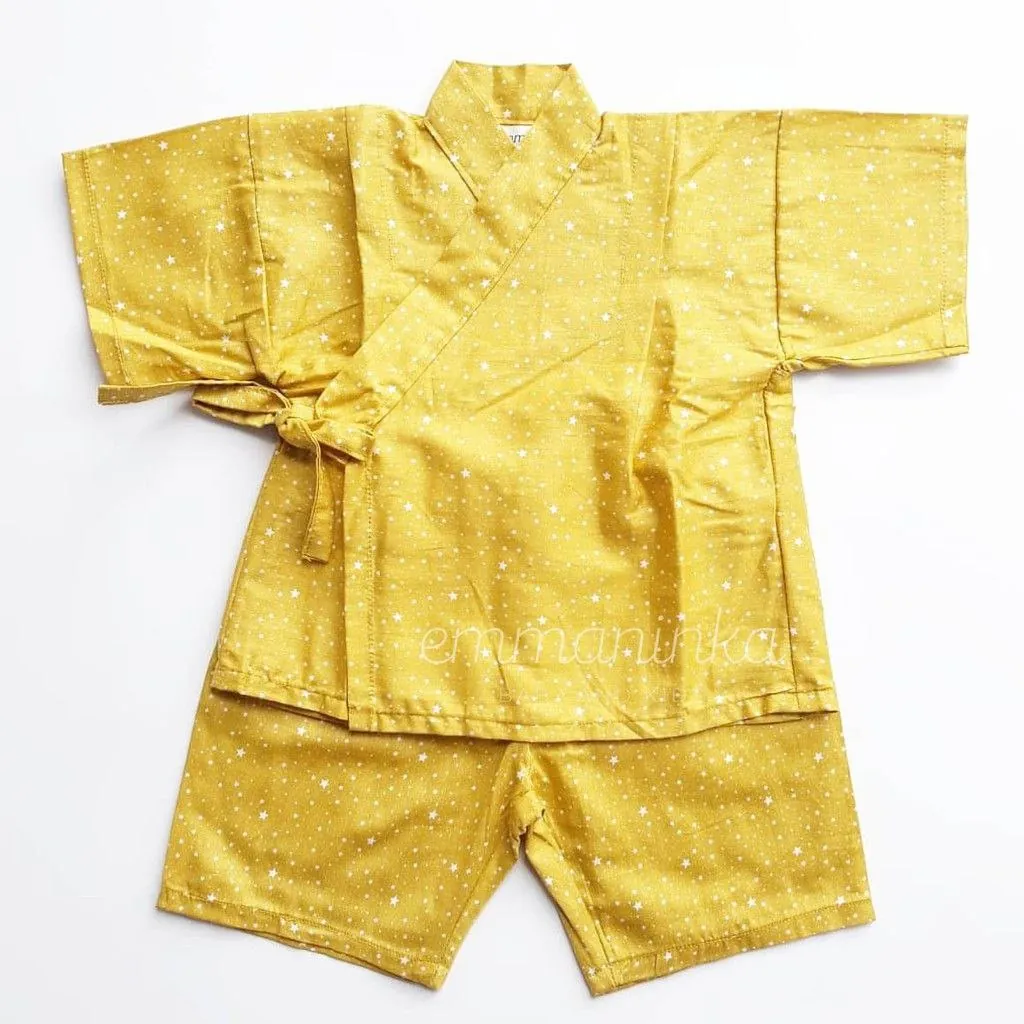 Baju Kimono Jinbei - Dottie Yellow