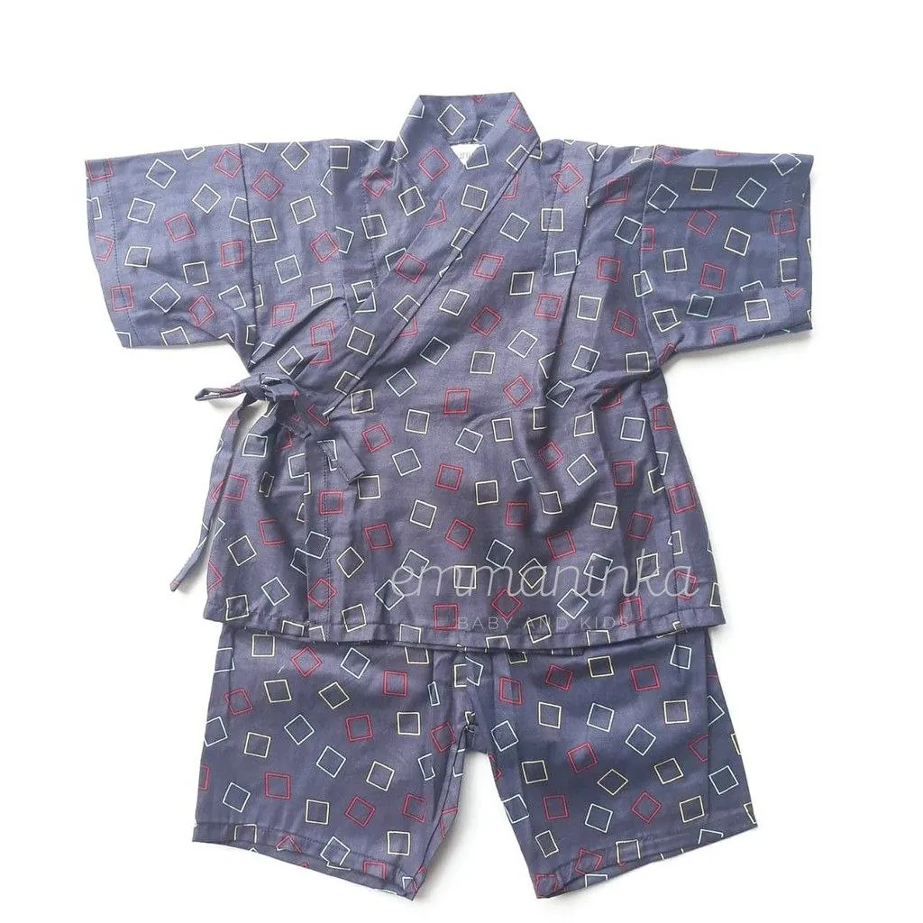 Baju Kimono Jinbei - Square Navy