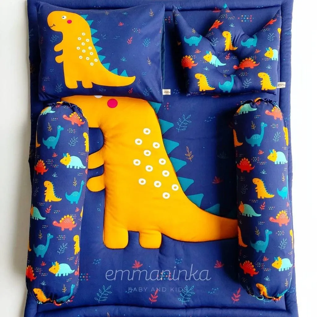 Bedcover Set Dino Orange Navy