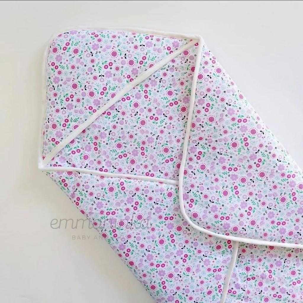 Hoodie Blanket - Floral Purple