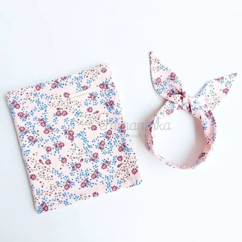 Swaddle Blanket Set Flowers Maroon