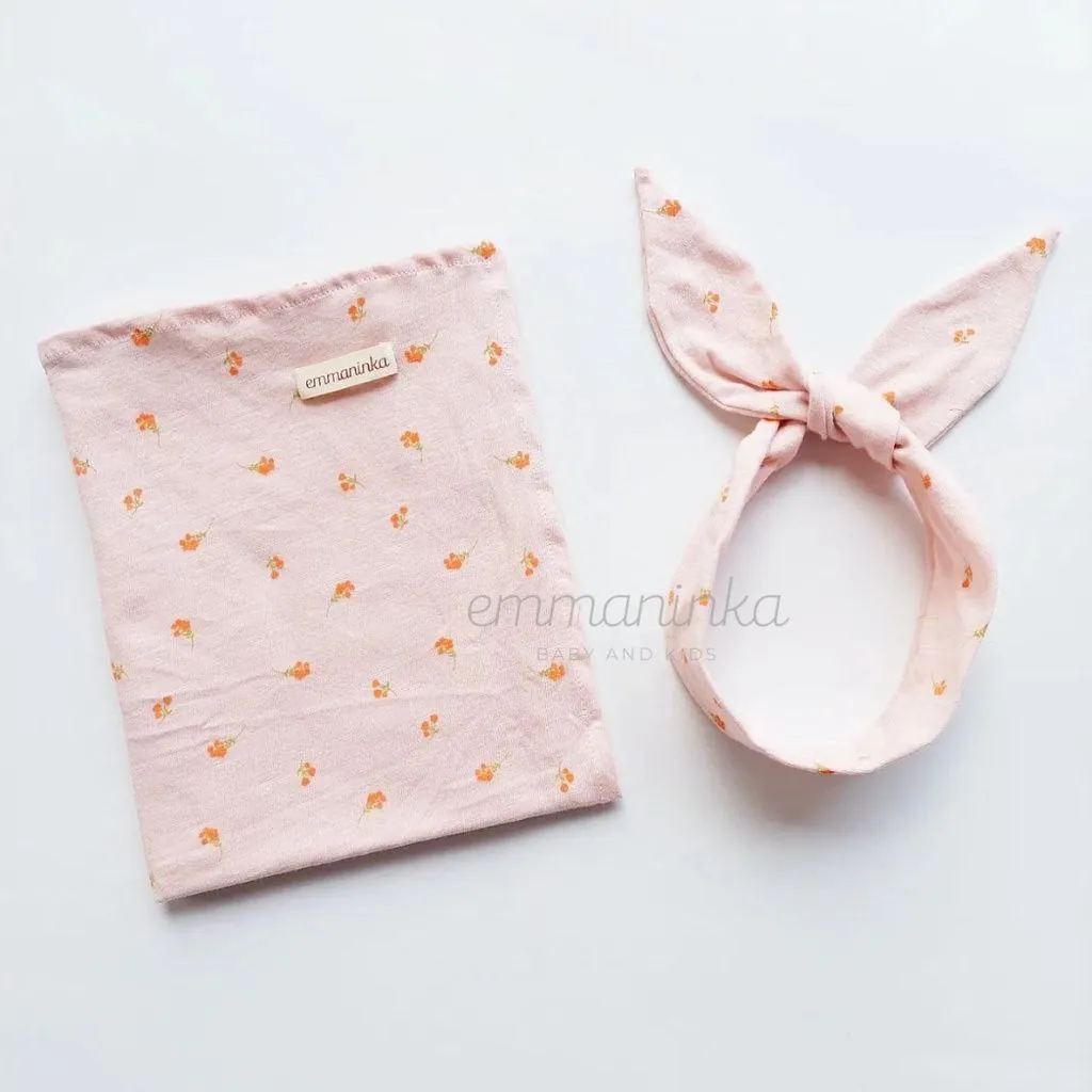 Swaddle Blanket Set - Flowers Orange