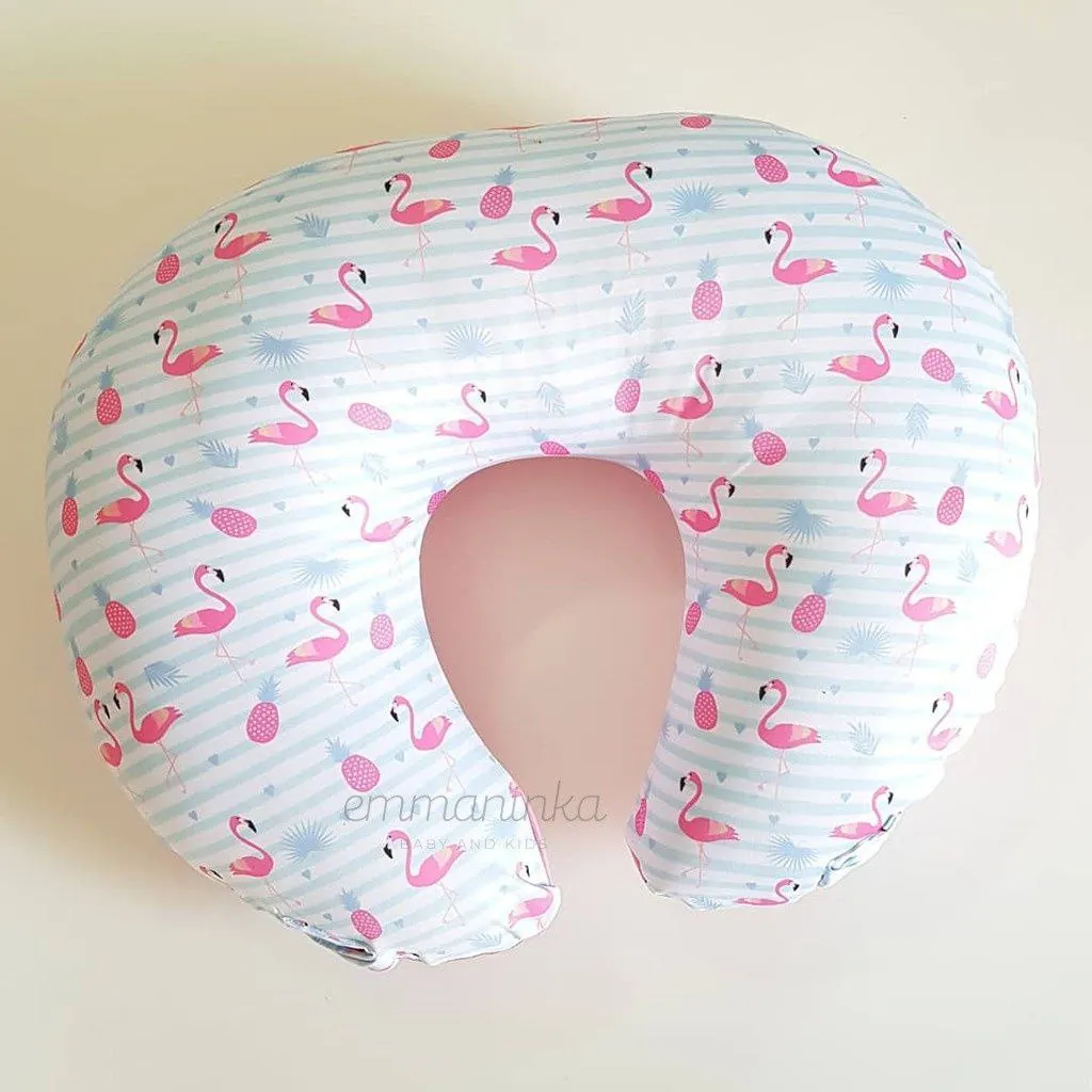 Nursing Pillow Flamingo Stripes Blue