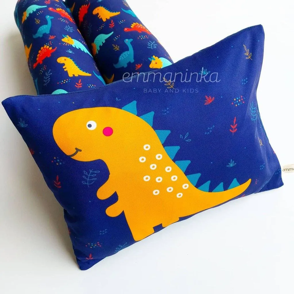 Baby Pillow Set Dino Orange Navy