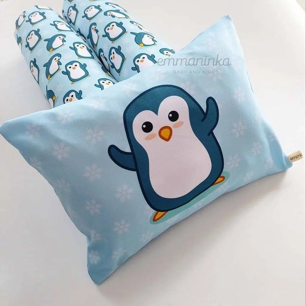 Baby Pillow Set Penguin Blue