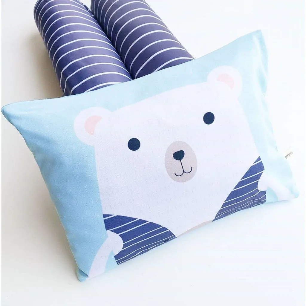 Baby Pillow Set Bear Stripes Blue