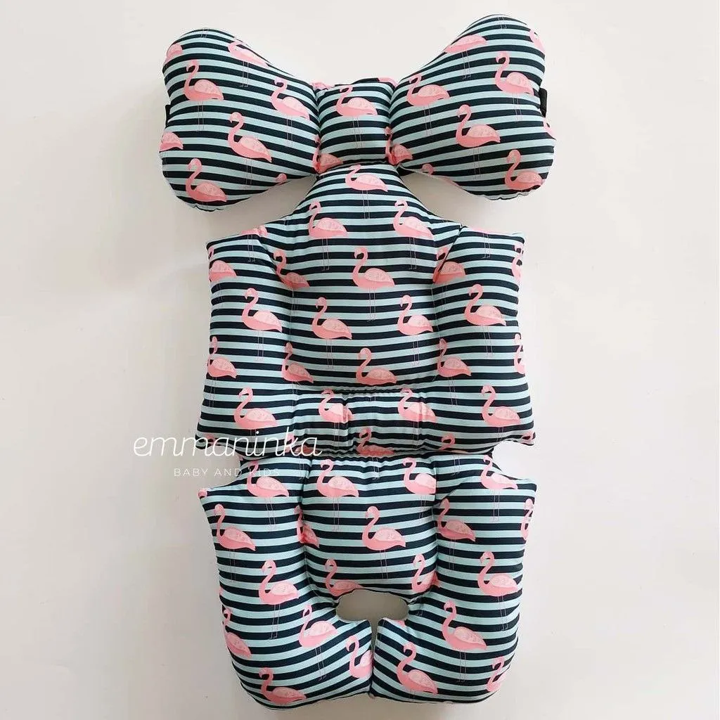 Stroller Pad Flamingo Stripes