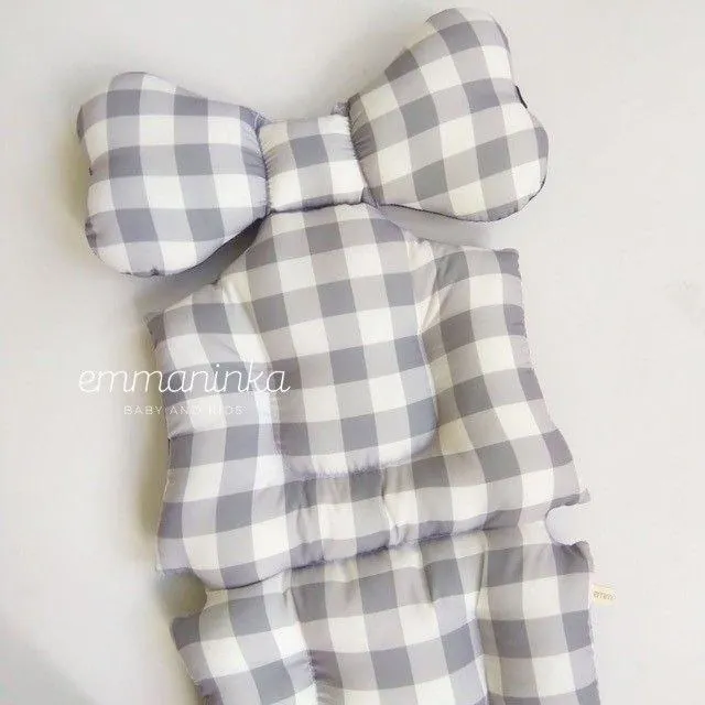 Stroller Pad Square Grey White