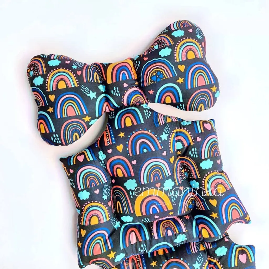Stroller Pad Rainbow Black