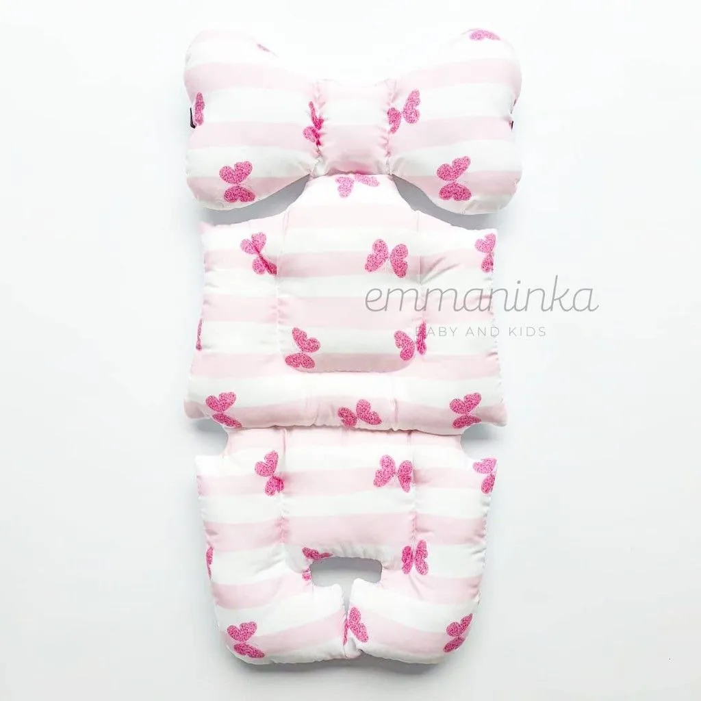 Stroller Pad Butterfly Stripes