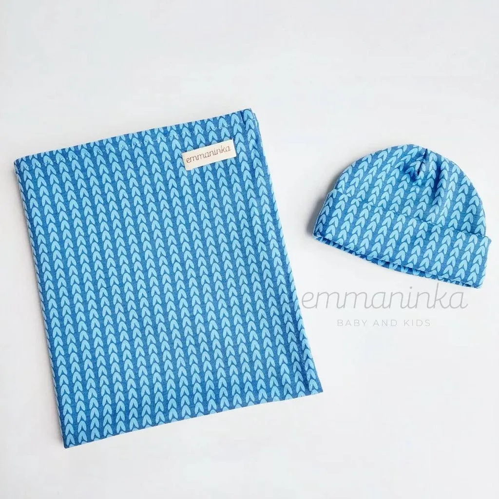 Swaddle Blanket Set - Leaves Blue