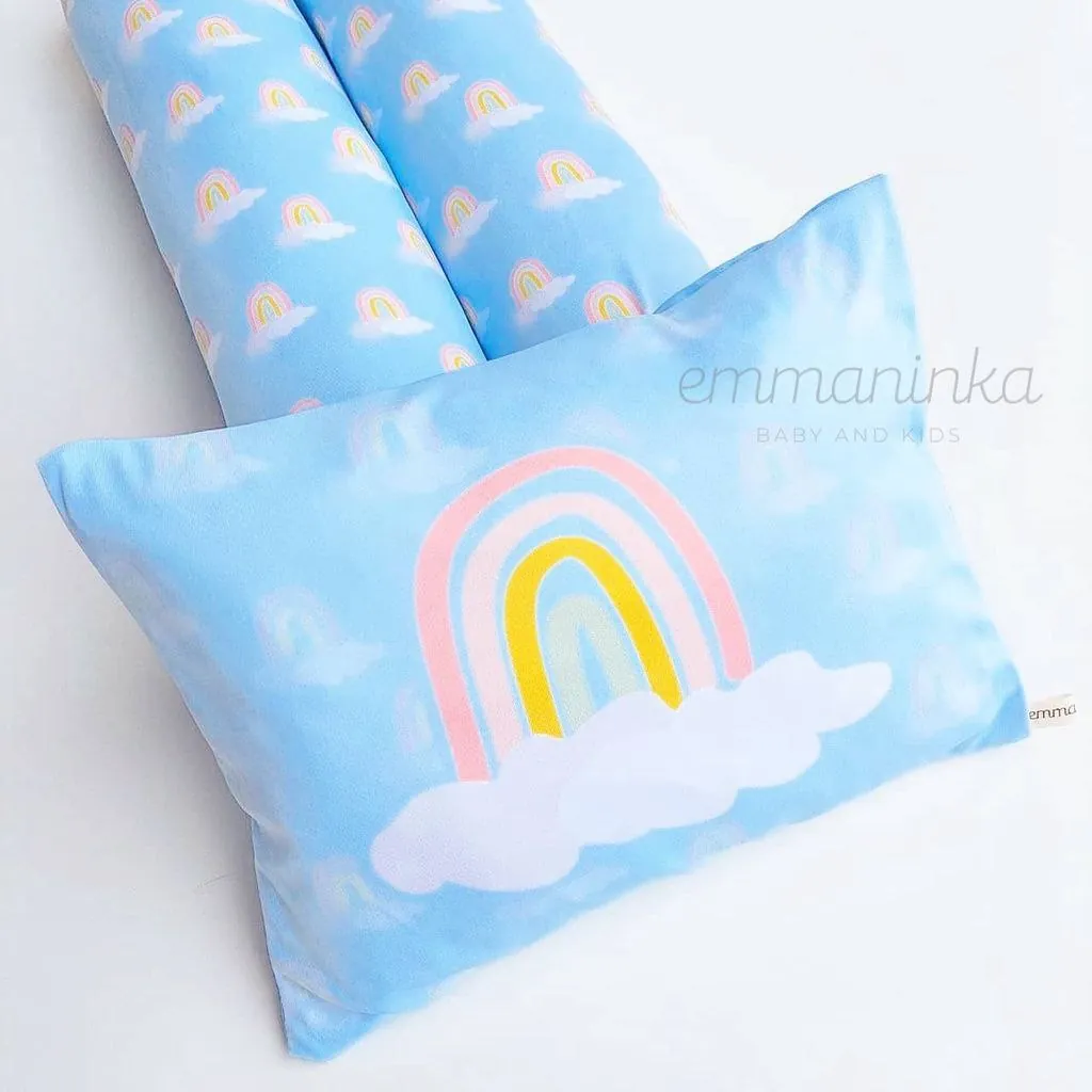 Baby Pillow Set Rainbow Blue