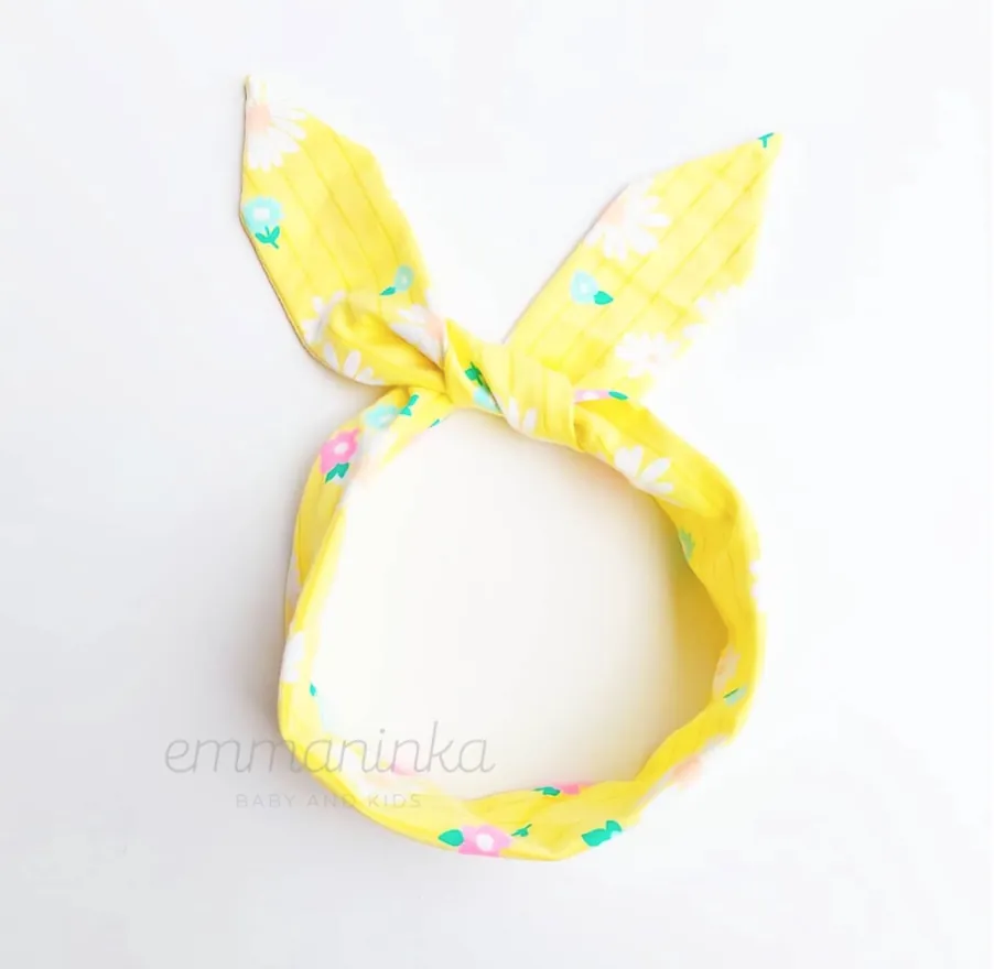 Toddler Headband - Flowers Yellow