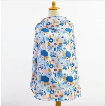 Nursing Apron - Flowers Blue