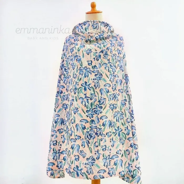 Nursing Apron - Floral Blue Pink