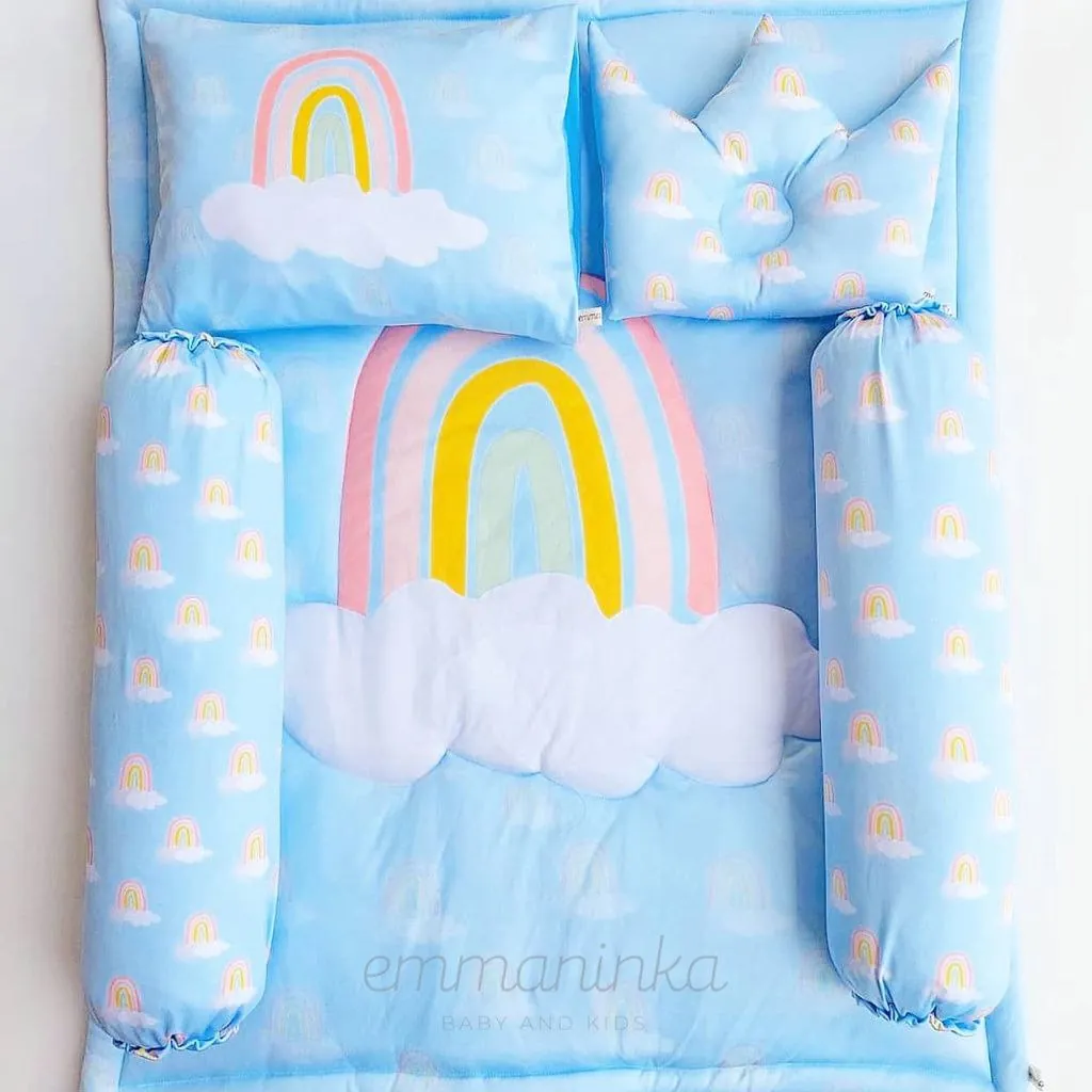 Bedcover Set Rainbow Blue