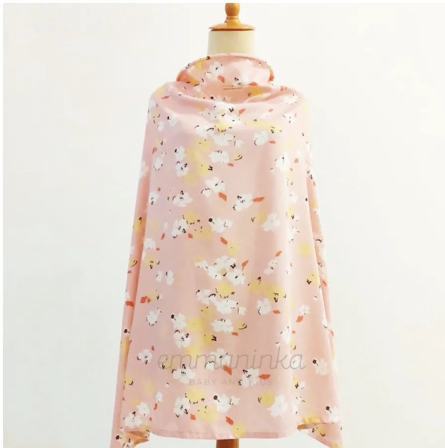 Nursing Apron - Flowers Pink Yellow