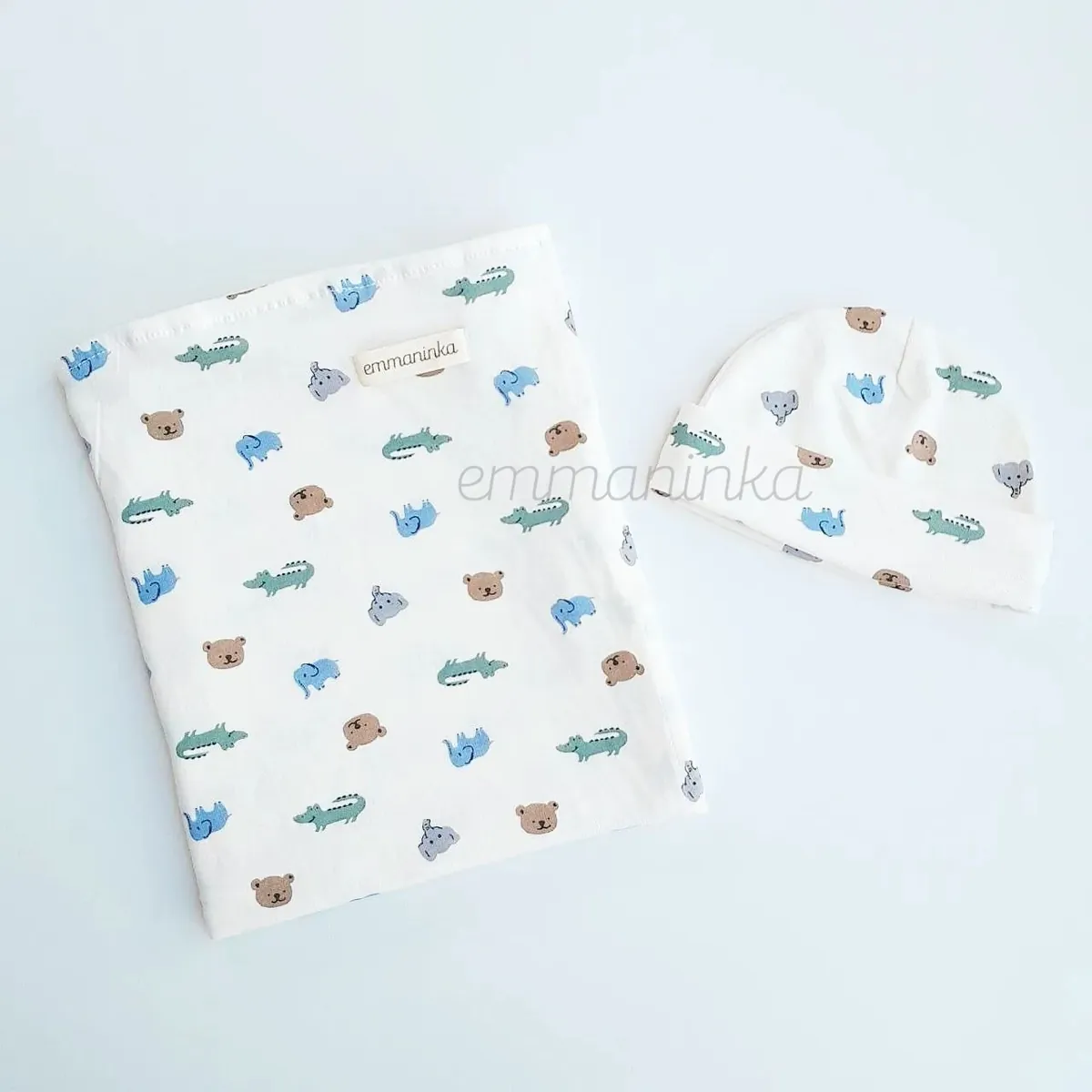 Swaddle Blanket Set - Animals Cream